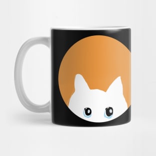 White Cat Face Mug